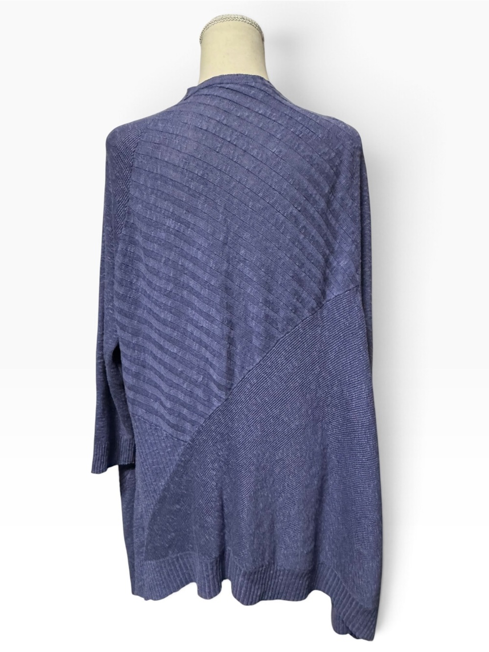 EILEEN FISHER Women's Cotton-Linen Knit Open Cardigan - Blue, Large - Picture 5 of 12